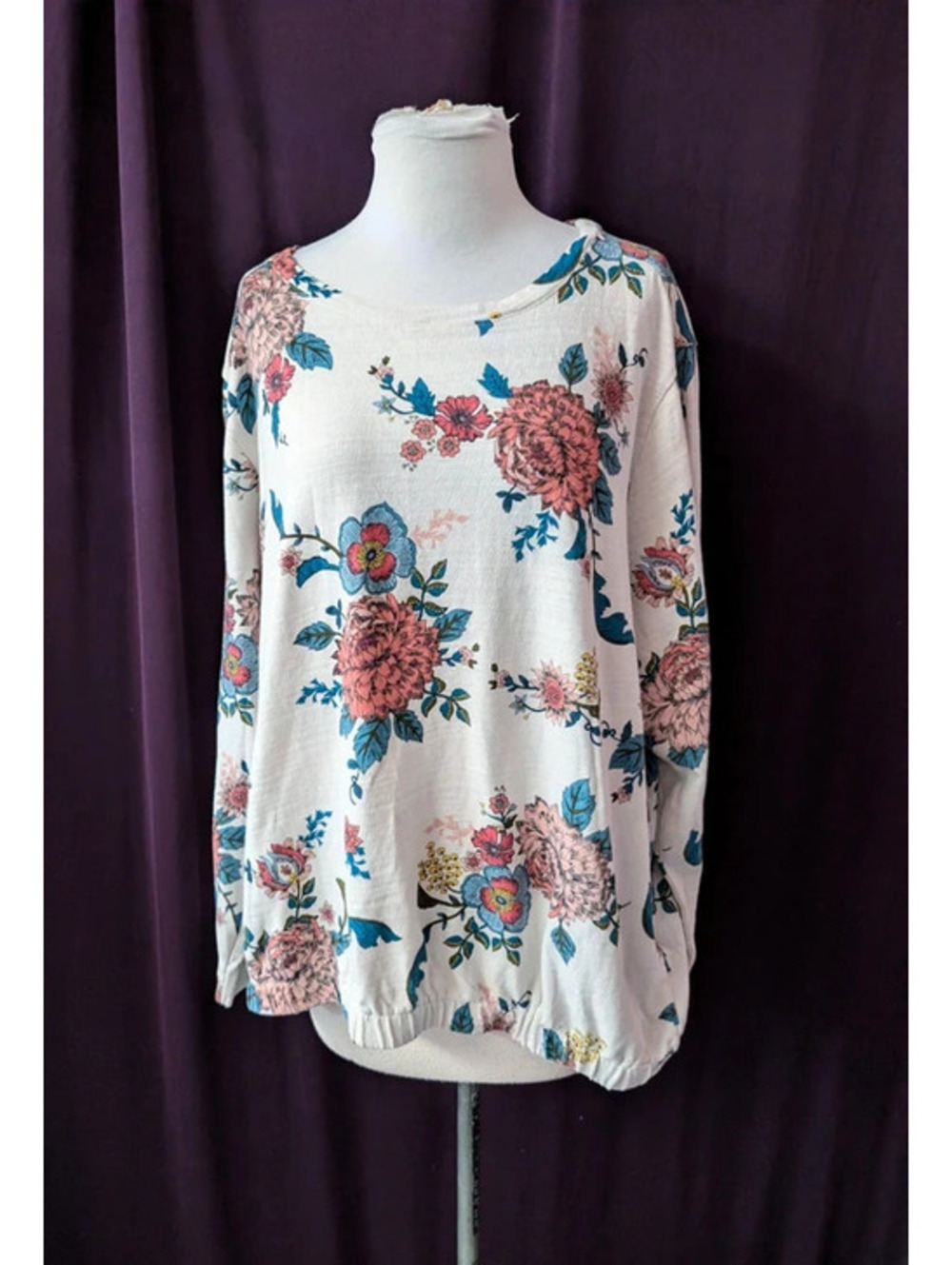 Ann Taylor Loft Floral Casual Cottagcore Cotton Top 2X